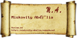 Miskovity Abélia névjegykártya